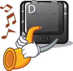 with trumpet d button installed in game character vector image
