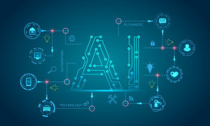 AI & Technology Network vector image
