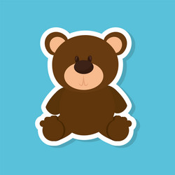 Bear teddy baby toy vector