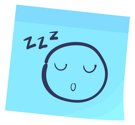 color sticker with sleeping emoji doodle closed vector