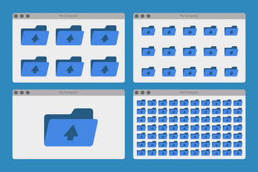 Desktop interface window with folders isolated vector