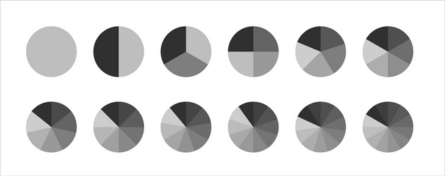 Divided Circles Diagram - Segment Charts vector image