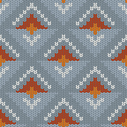 geometric seamless retro pattern in knitted style vector image