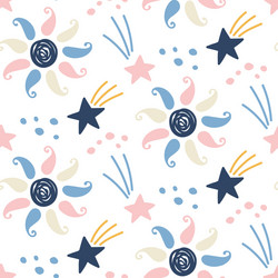 hand drawn outer space seamless pattern vector image