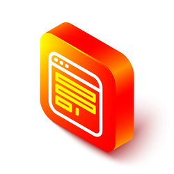 isometric line browser window icon isolated vector image