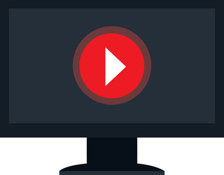 Play button over computer vector