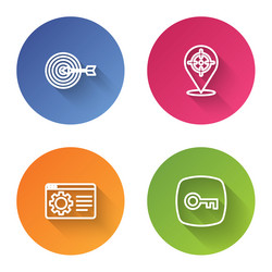 set line target browser setting and key color vector image
