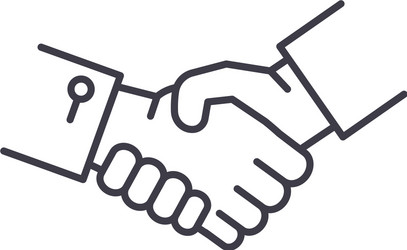 shake hands line icon concept vector image
