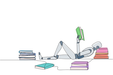 Smart Robot Reading Book vector image