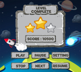 space game background template and elements vector image