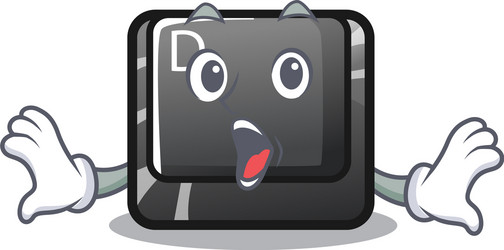 surprised d button installed in game character vector image