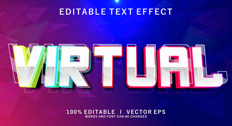 virtual 3d text effect with modern style design vector image