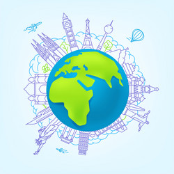 World travel concept with sights vector