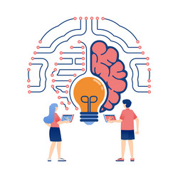 artificial intelligence of people in network vector image