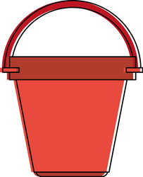 bucket with handle icon image vector image