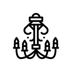 chandelier icon thin linear style design isolated vector image
