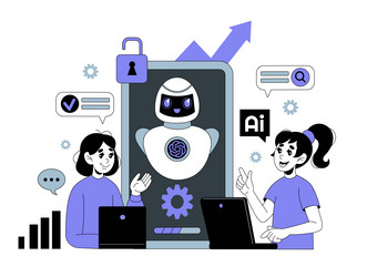chat bot ai robot assistant virtual call vector image