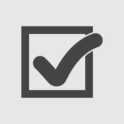 check mark button in square icon flat vector