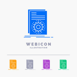 code executable file running script 5 color glyph vector image