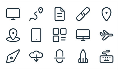 device line icons linear set quality vector image