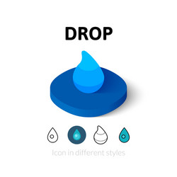 drop icon in different style vector