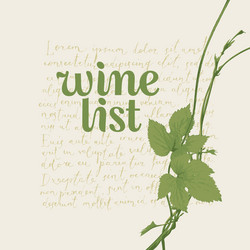 Elegant Wine List with Grapevine vector image