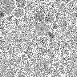 full frame outline of circular seamless pattern vector image