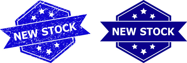 hexagonal new stock seal with scratched texture vector image