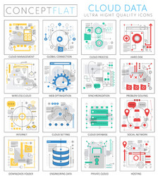 Infographics mini concept cloud data icons for web vector