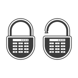 lock open and closed vector image