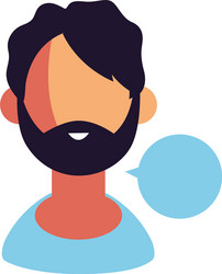 man with speech bubble on white background vector image