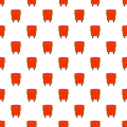 red garbage box pattern seamless vector image