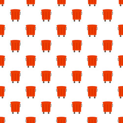 Red garbage box pattern seamless vector