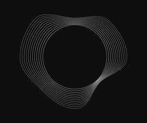 round curved frame with dynamic wavy stripes vector image