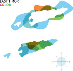 abstract color map of east timor vector image
