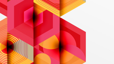 abstract geometric composition hexagons overlap vector image