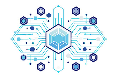 high tech circuit board with bright glowing lines vector image