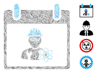 linear atomic engineer calendar day icon vector image