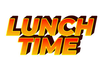 lunch time text effect in 3d style with good vector image