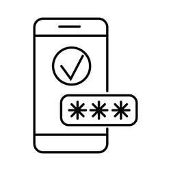 mobile device displaying a password entry prompt vector image