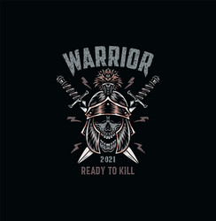 Roman Warrior Skull T-Shirt Vector Image