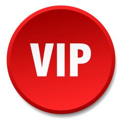 Vip red round flat isolated push button vector