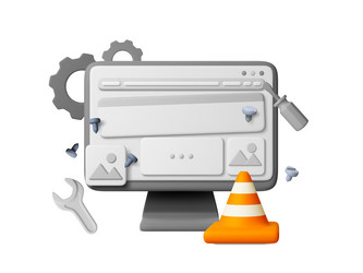 3d error 404 icon system upgrade development vector image