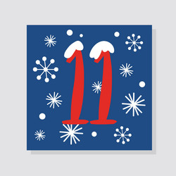 advent calendar with number 11 vector