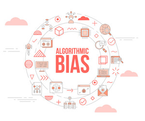 algorithmic bias concept with icon set template vector