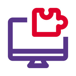 digital puzzle brain game installed in desktop vector image