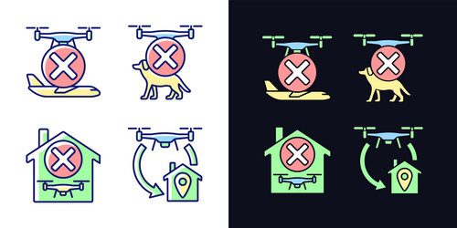 drone instruction light and dark theme rgb color vector image