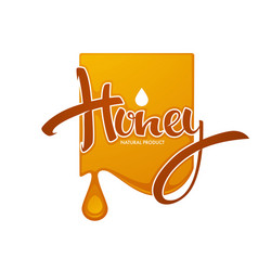 natural honey sticker symbol logo label vector