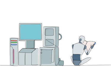 Robots Building Computers vector image