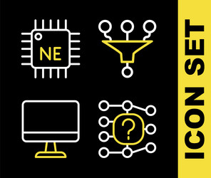set line funnel or filter neural network vector image